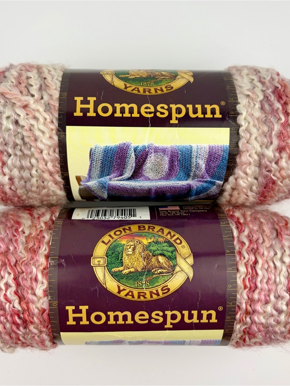 Lion Brand Homespun Parfait Yarn Lot of 2 Skeins Bulky 5 Weight Acrylic
